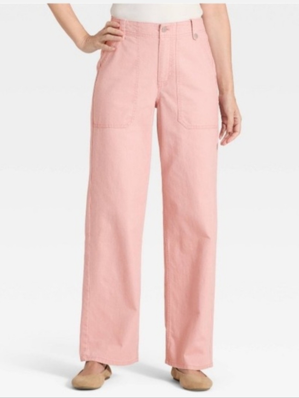 NWOT Universal Thread Pink Wide-Leg Utility Pants 12. Coastal Grandma. Softgirl